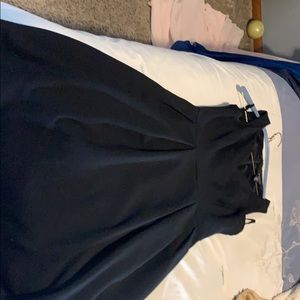 Black dress.  Sleeveless.